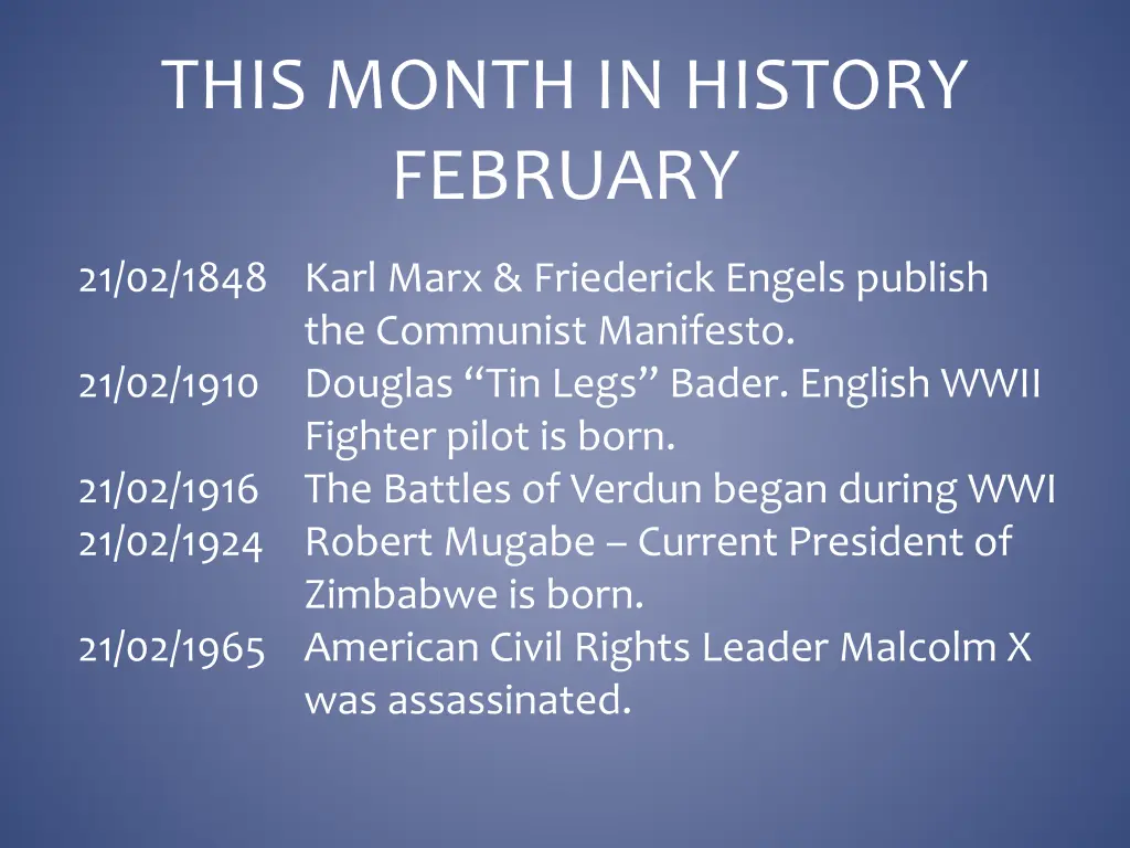 this month in history february 20