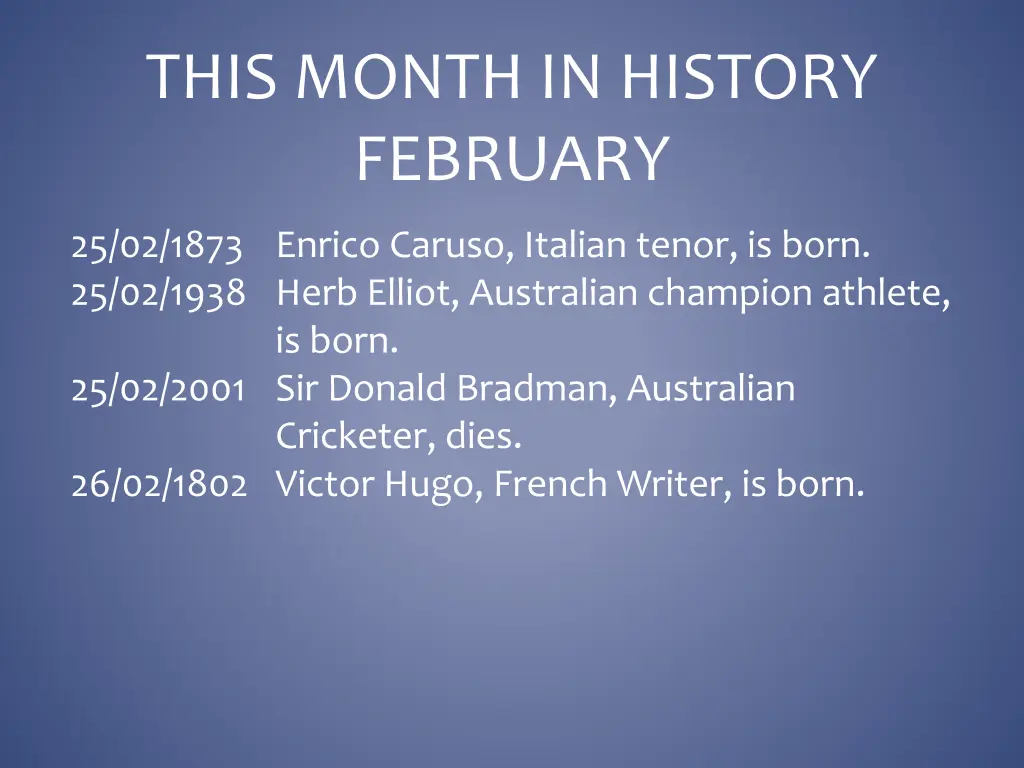 this month in history february 25