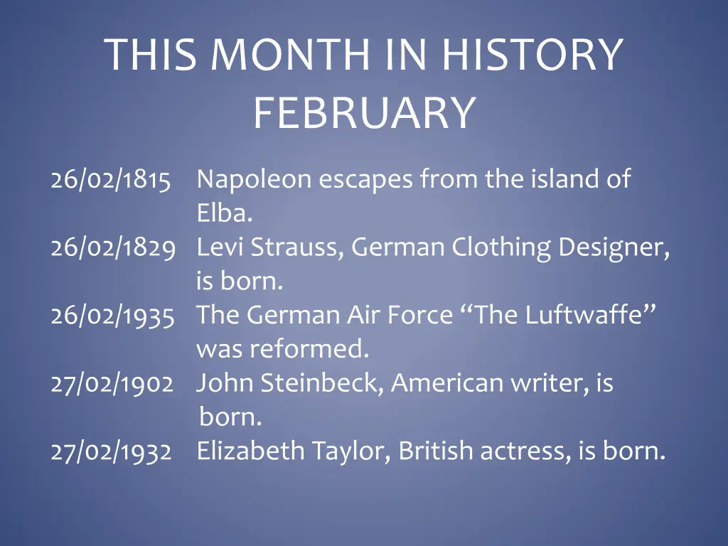 this month in history february 26