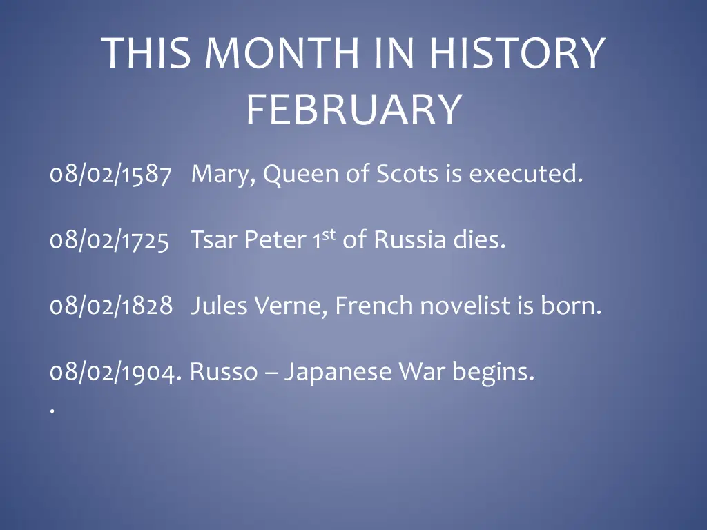 this month in history february 8