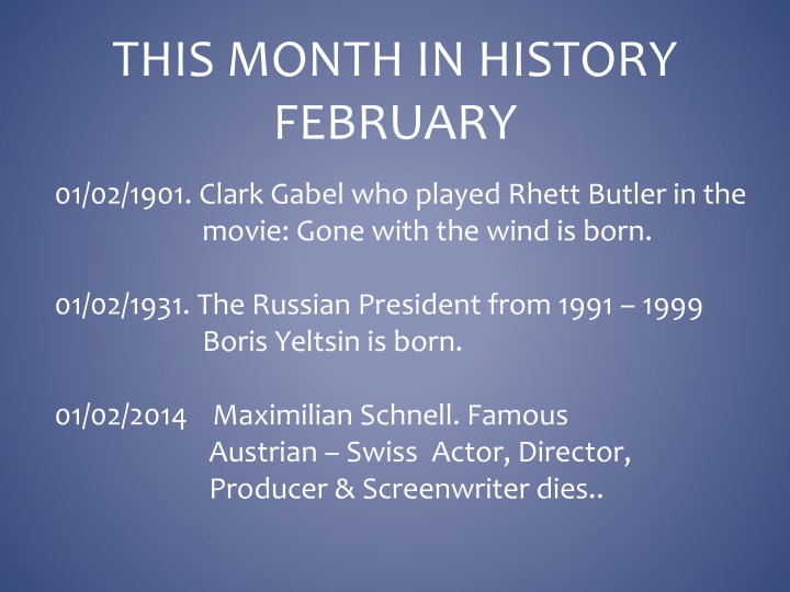 this month in history february