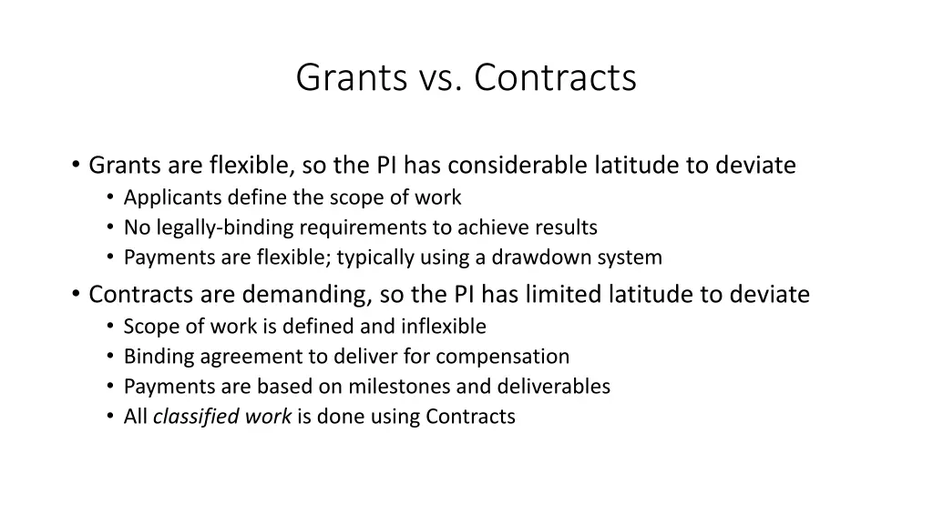 grants vs contracts