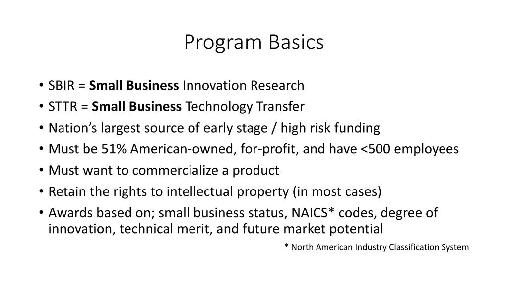 program basics