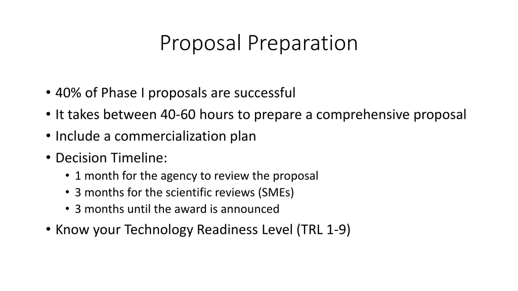 proposal preparation