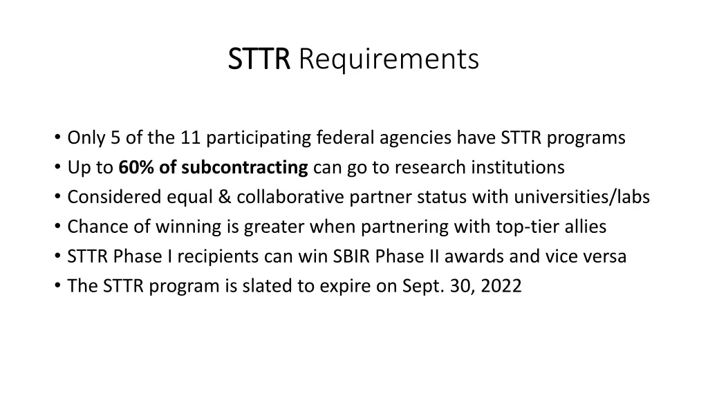 sttr sttr requirements