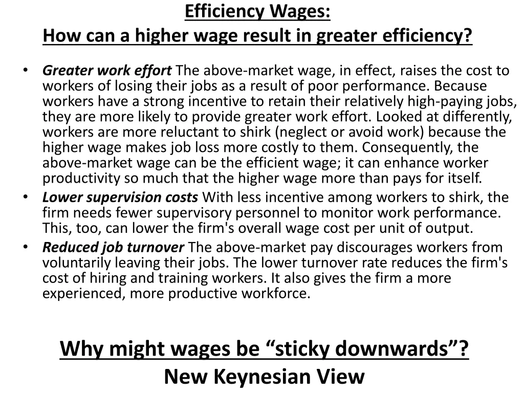 efficiency wages