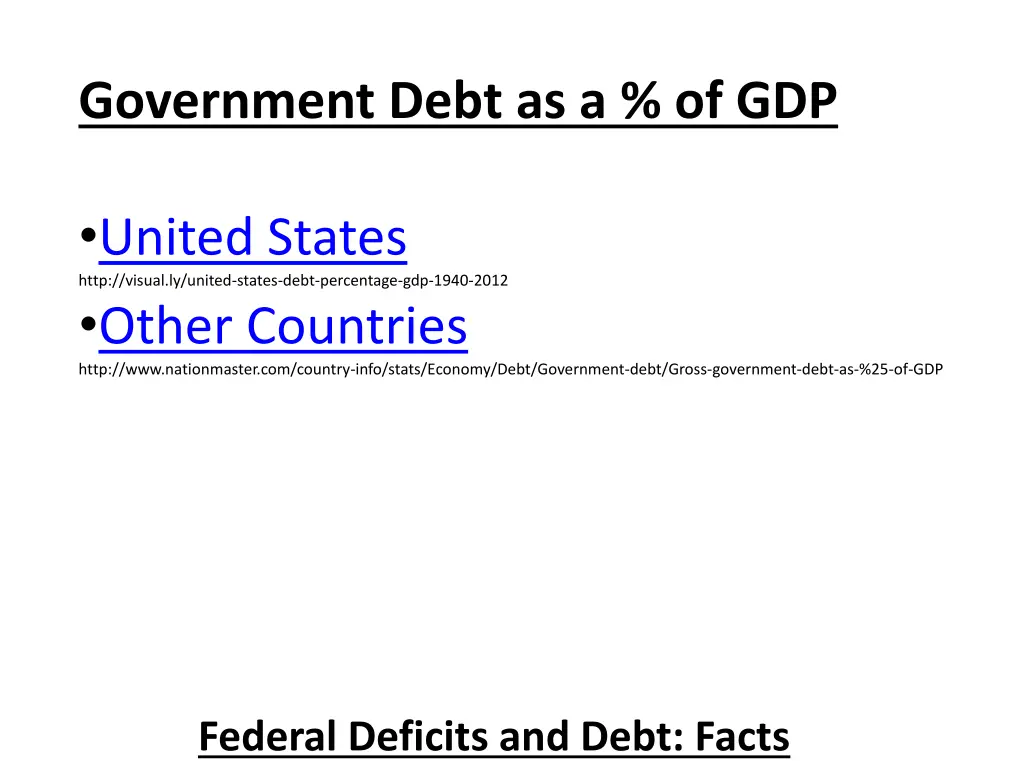 government debt as a of gdp