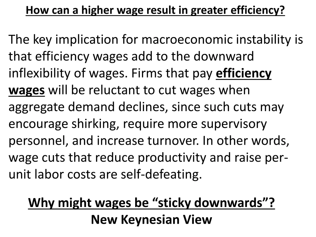 how can a higher wage result in greater efficiency