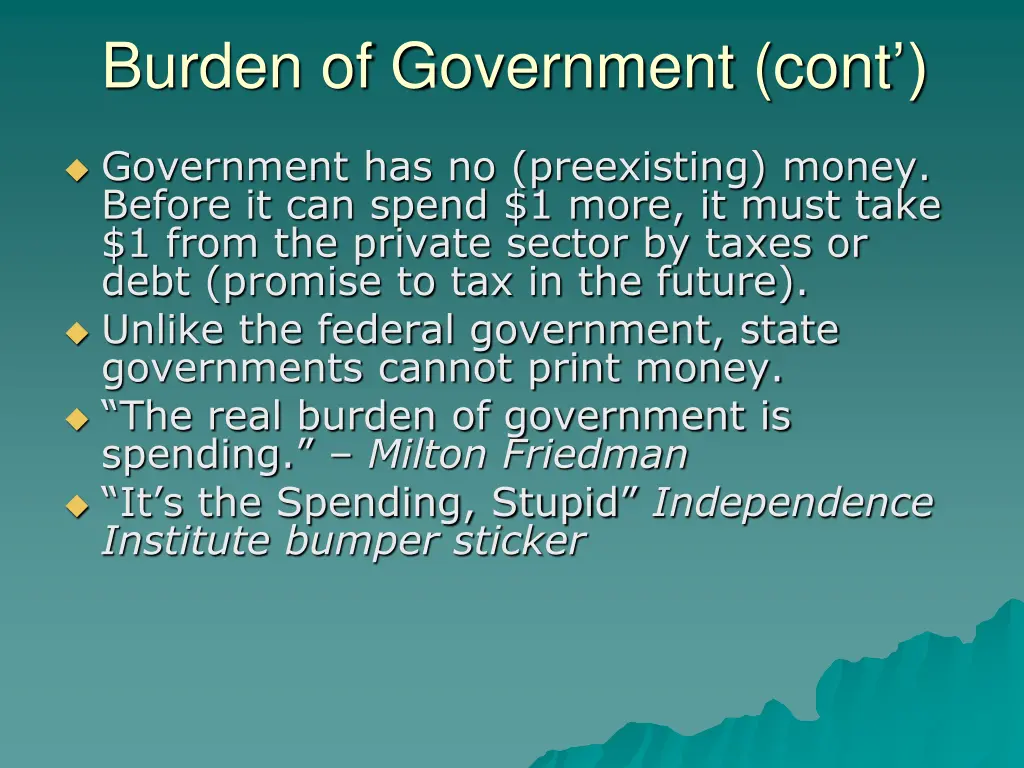 burden of government cont