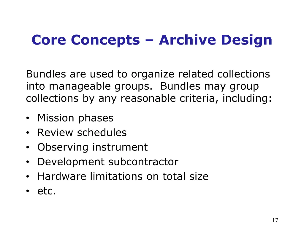 core concepts archive design 2