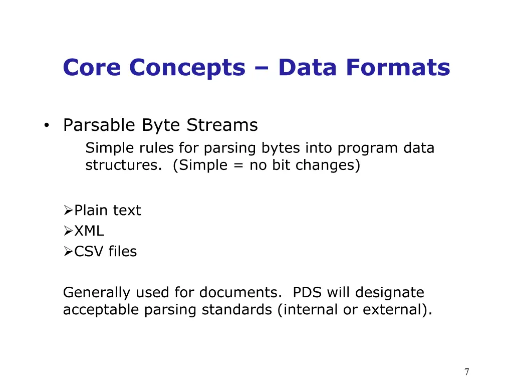 core concepts data formats 3