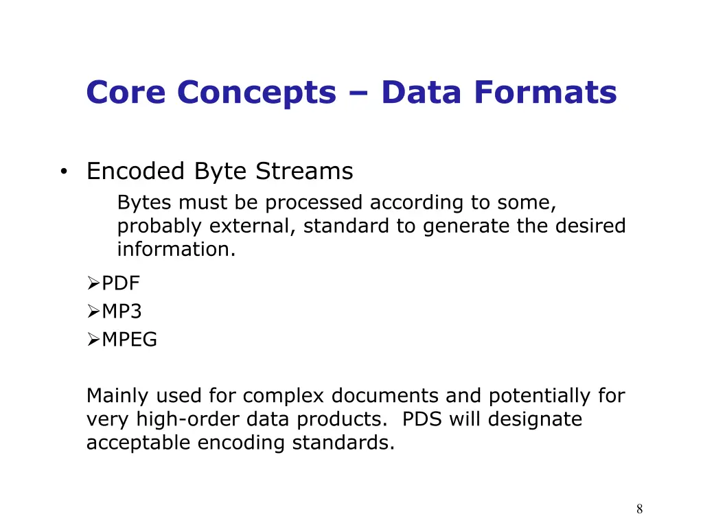 core concepts data formats 4