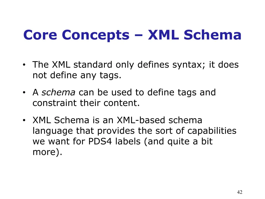 core concepts xml schema