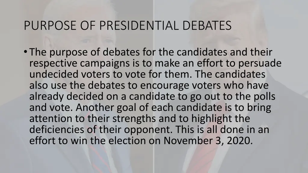 purpose of presidential debates