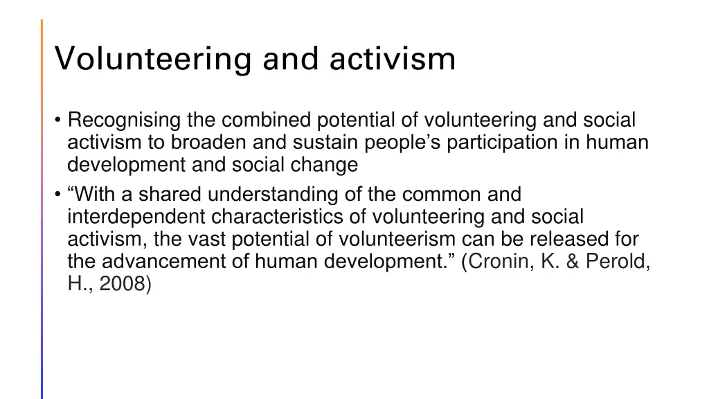 volunteering and activism