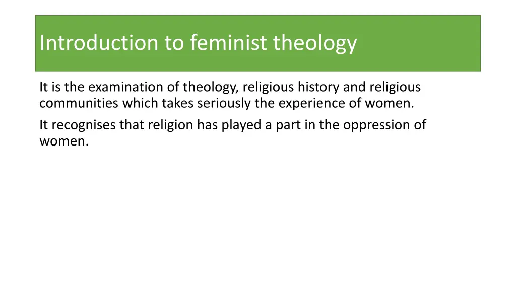 introduction to feminist theology