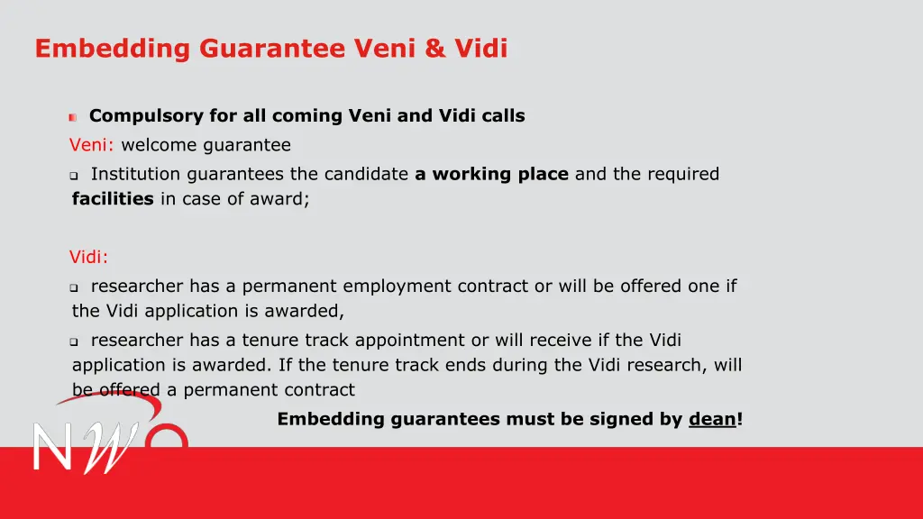 embedding guarantee veni vidi