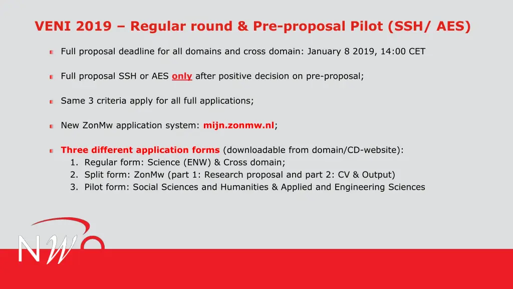 veni 2019 regular round pre proposal pilot ssh aes