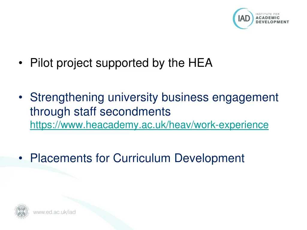 pilot project supported by the hea