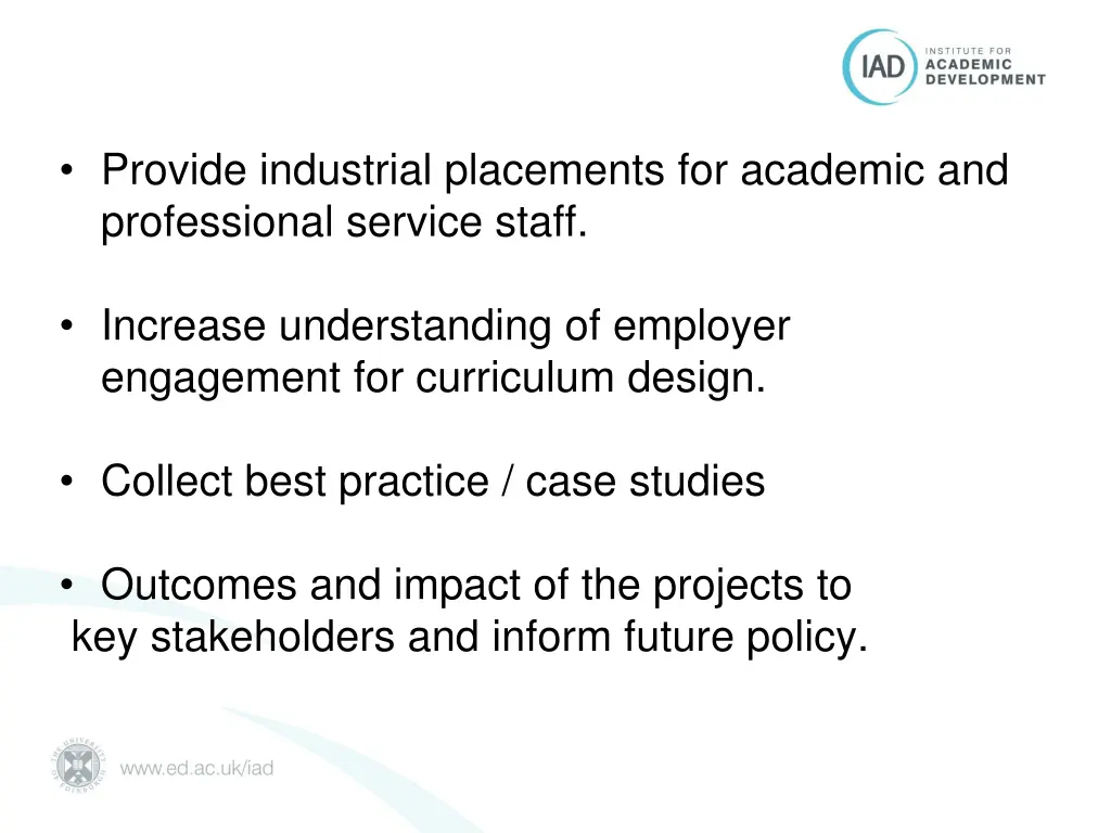 provide industrial placements for academic