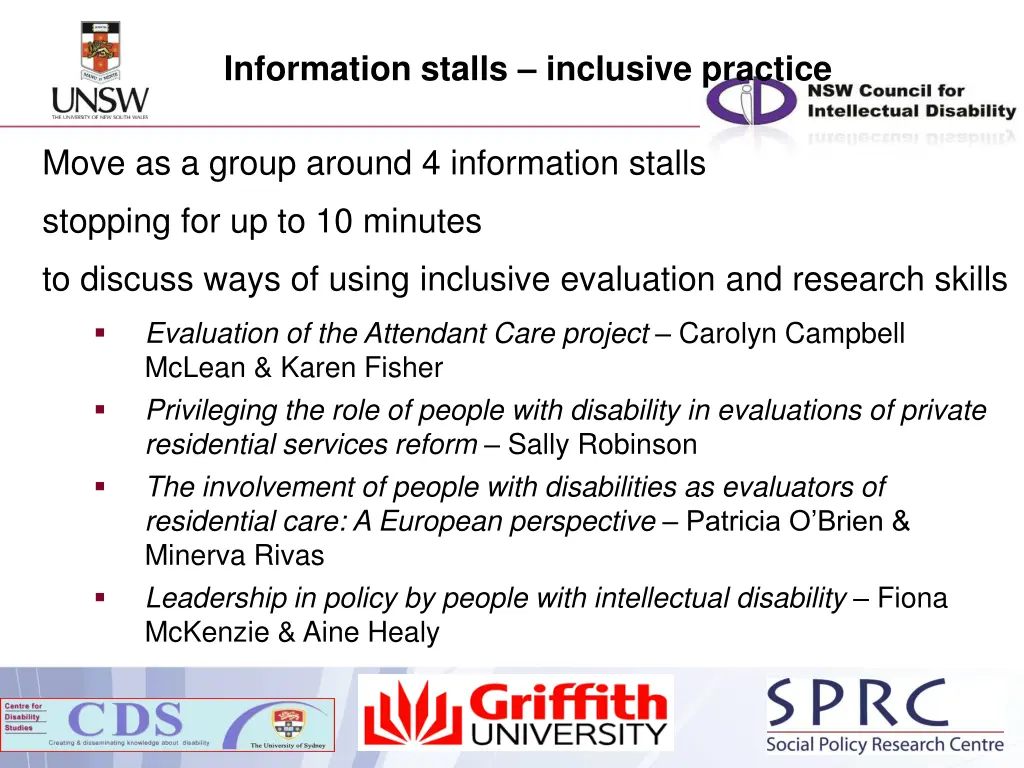 information stalls inclusive practice