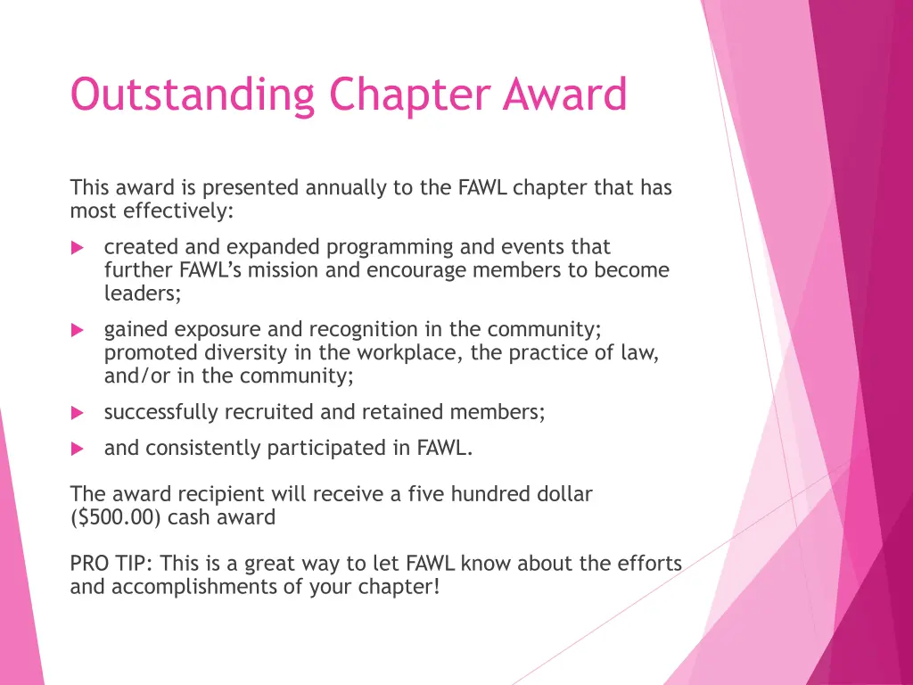 outstanding chapter award