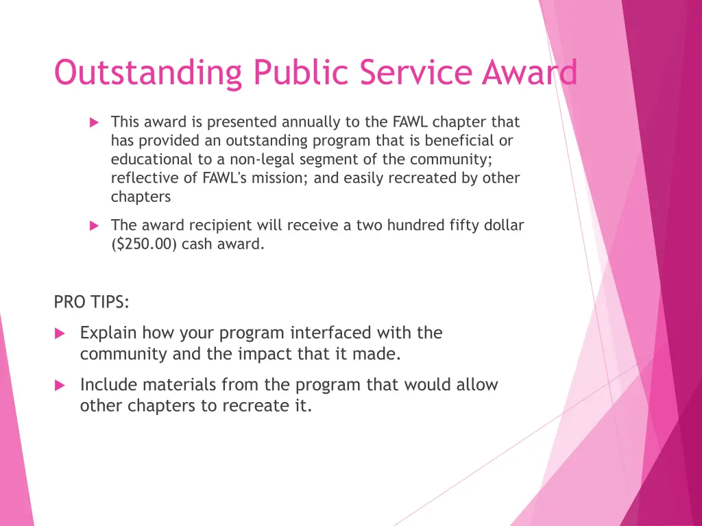 outstanding public service award