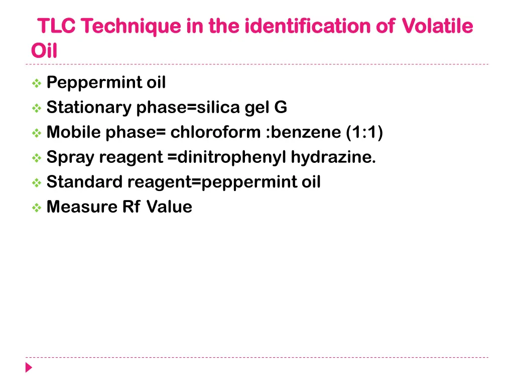 tlc technique in the identification of volatile