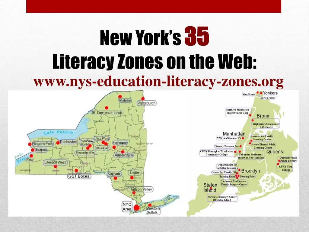 new york s 35 literacy zones on the web