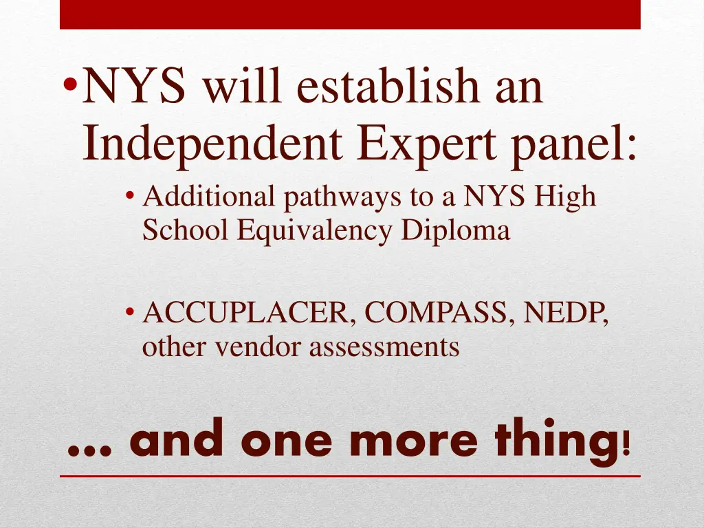 nys will establish an independent expert panel