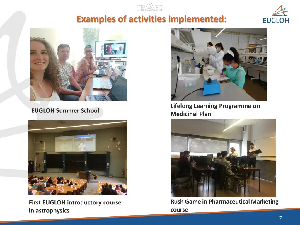 examples of activities implemented