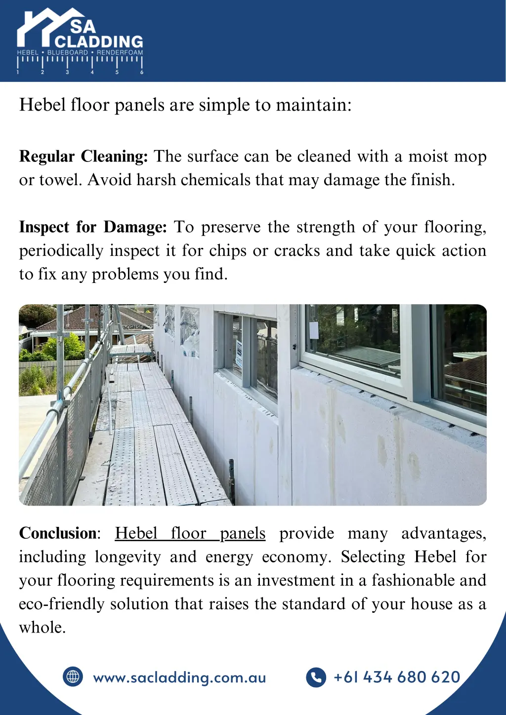 hebel floor panels are simple to maintain