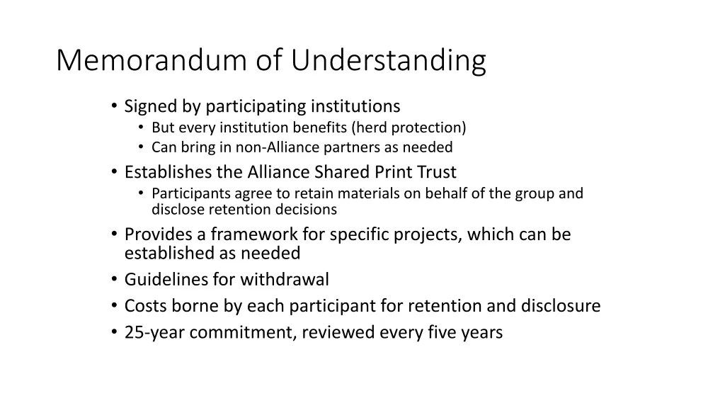 memorandum of understanding