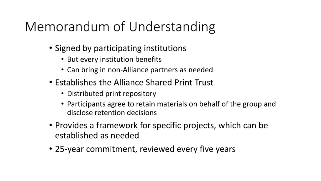 memorandum of understanding