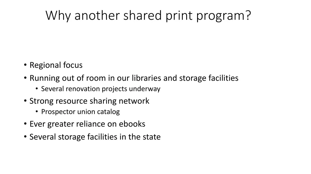 why another shared print program