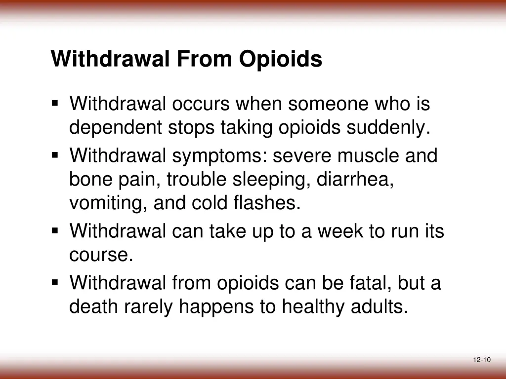 withdrawal from opioids