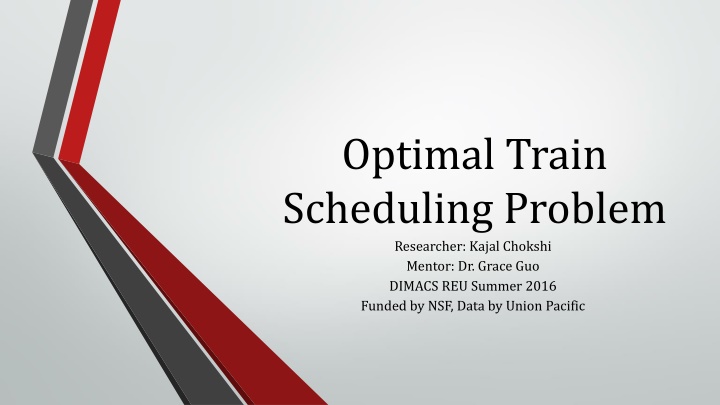 optimal train scheduling problem researcher kajal