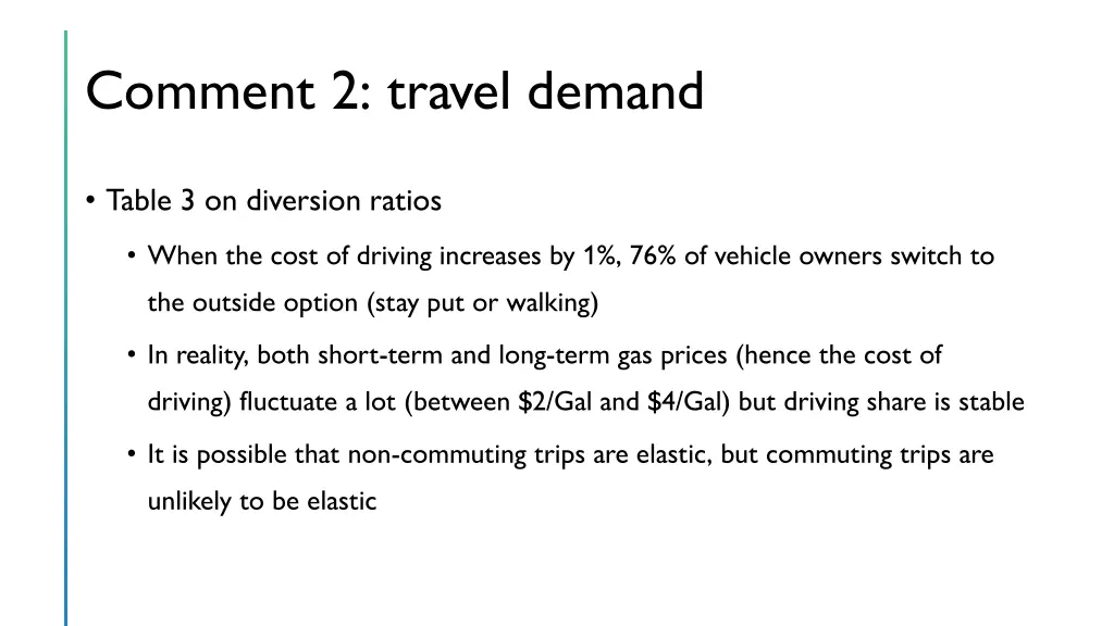 comment 2 travel demand 1