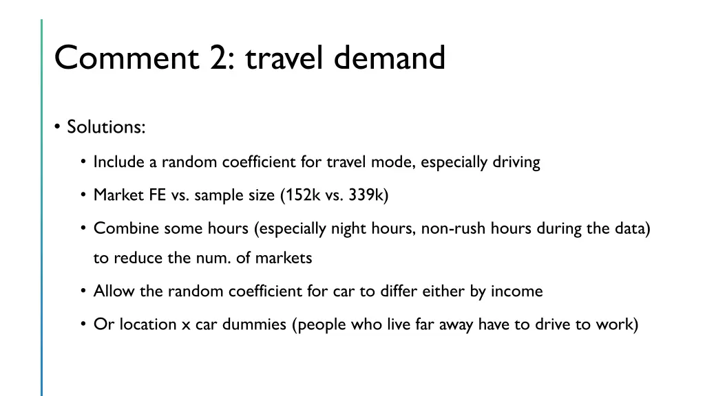 comment 2 travel demand 2