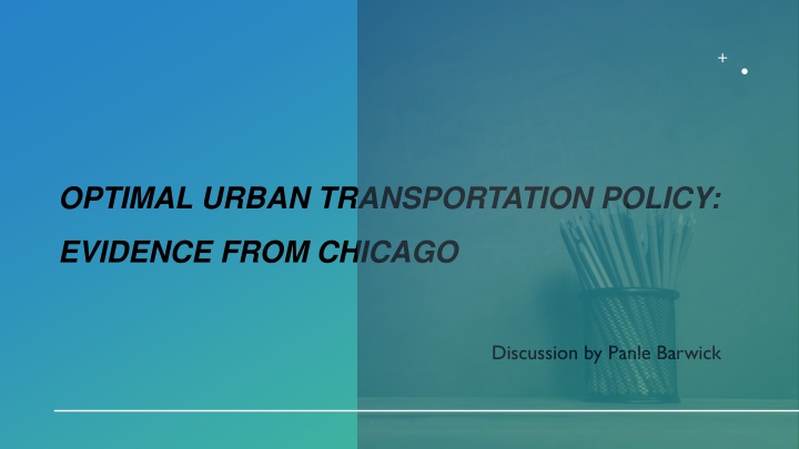 optimal urban transportation policy