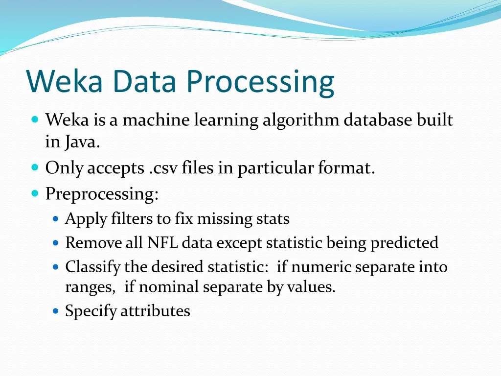 weka data processing