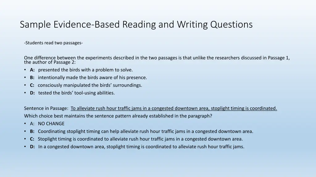 sample evidence based reading and writing