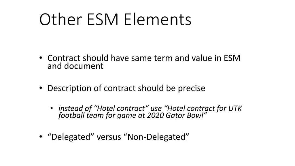 other esm elements