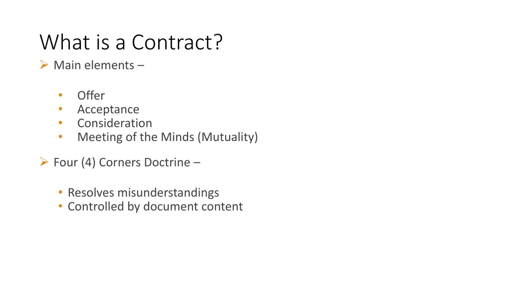 what is a contract main elements