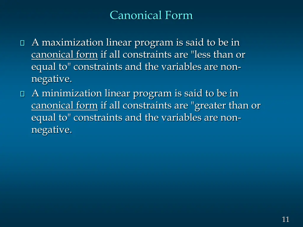 canonical form