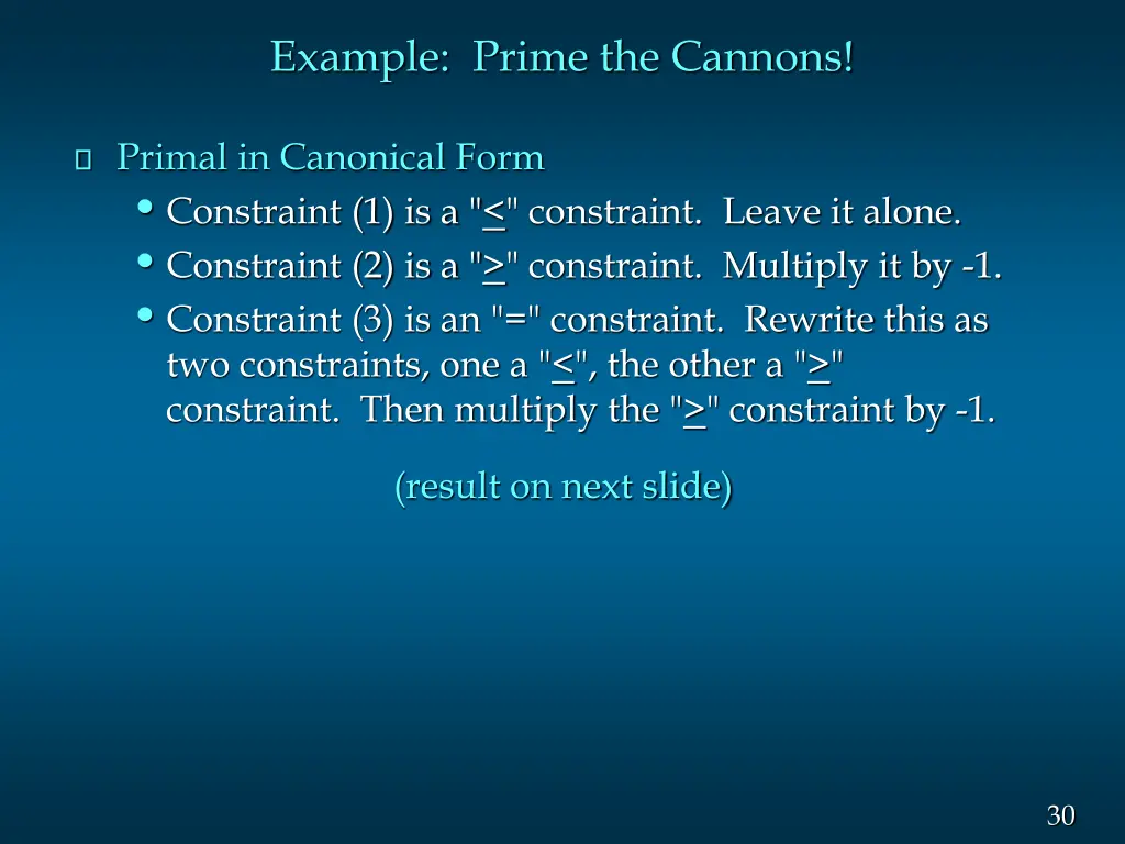 example prime the cannons 1