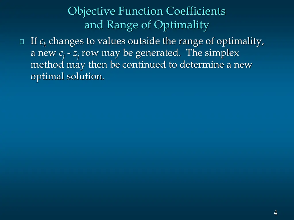 objective function coefficients and range 2