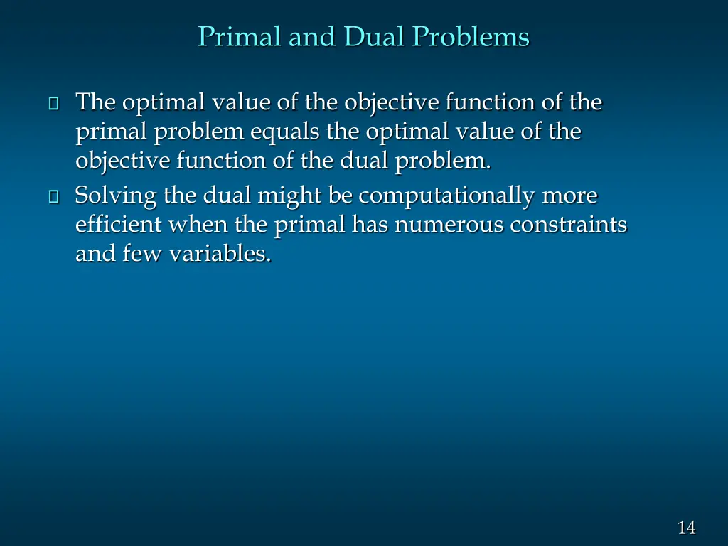 primal and dual problems 1