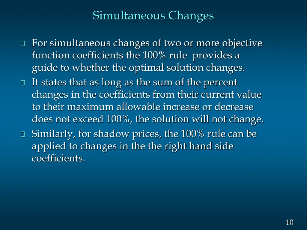 simultaneous changes