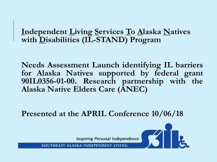 independent living services to alaska natives